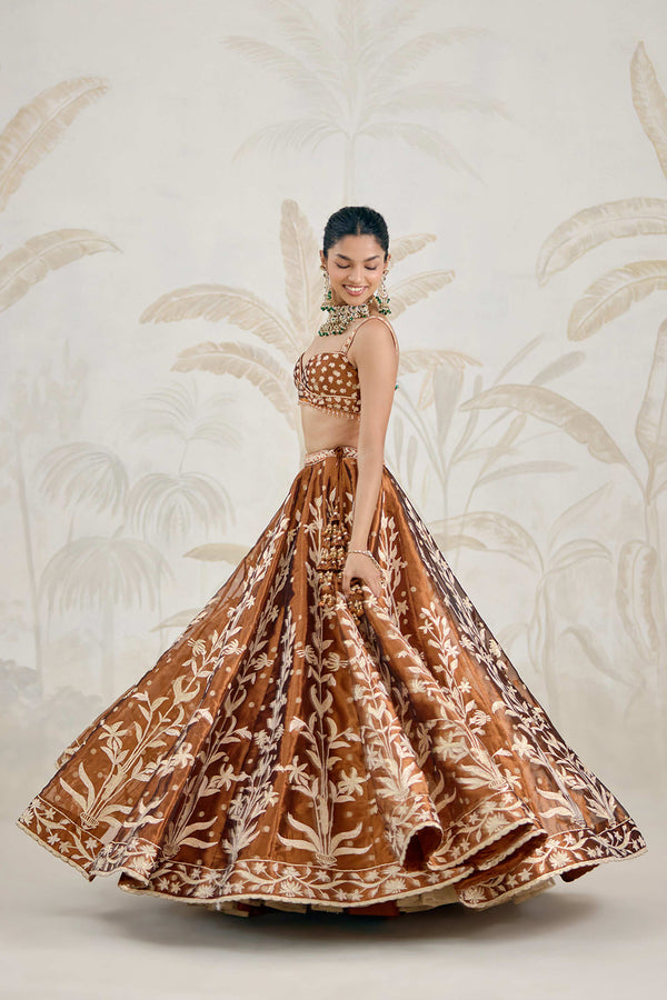 Coffee Brown Lehenga Set.