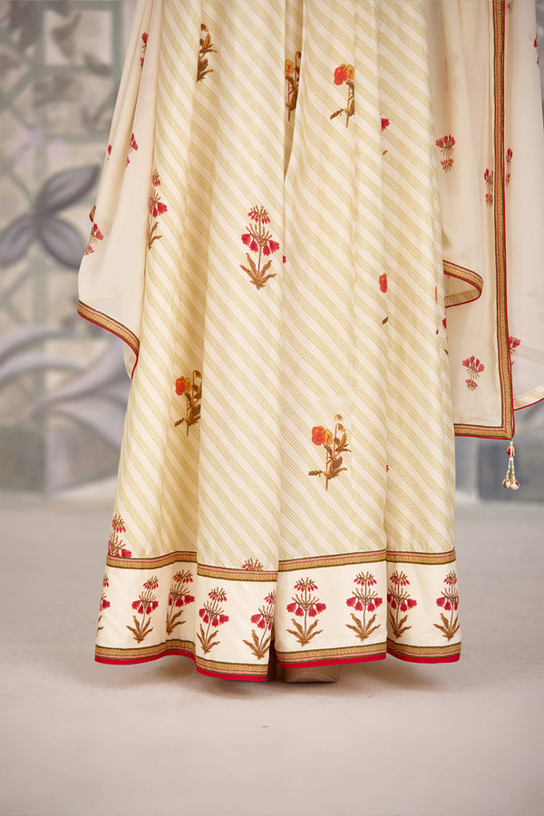 Ivory Anarkali Set.