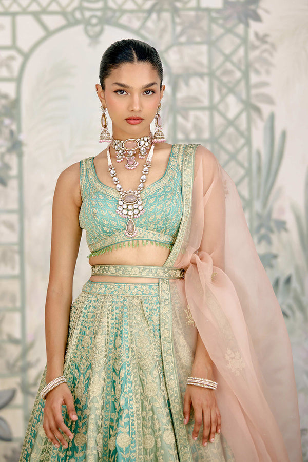 Hemlock Green Lehenga Set.