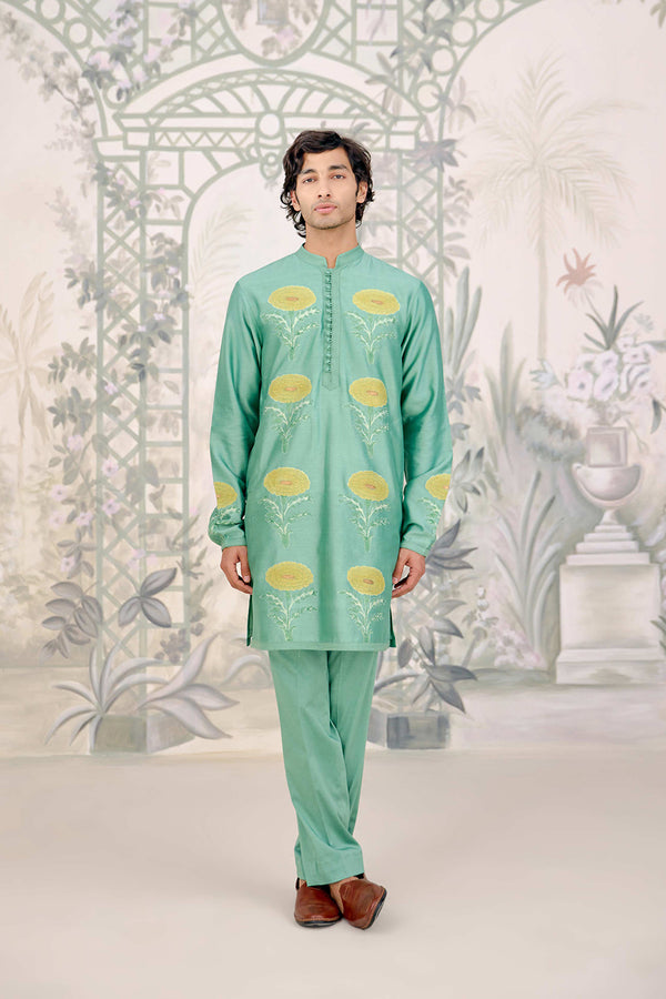 Green Kurta Set.