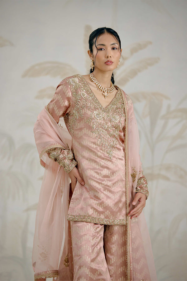 Old Rose Pink Sharara Set.