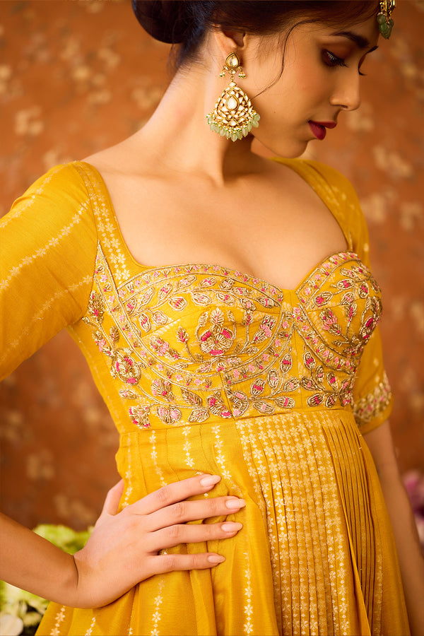 Golden Yellow Sharara Set.