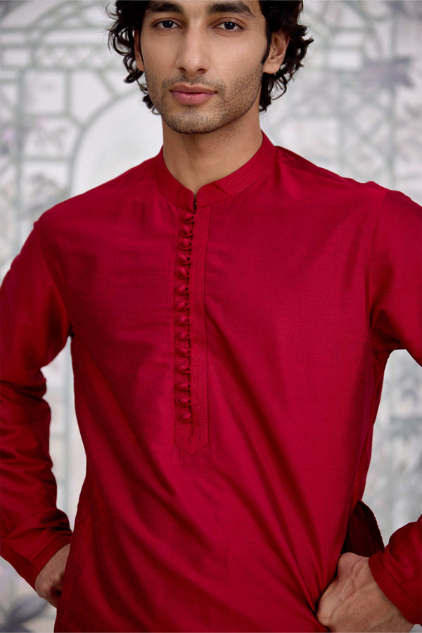 Maroon Kurta Set.