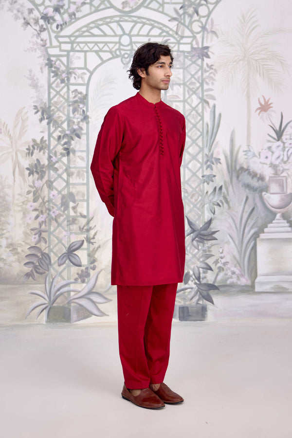 Maroon Kurta Set.