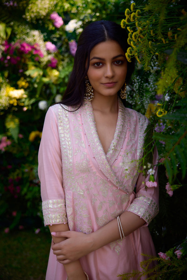 Powder Pink Angrakha Set.