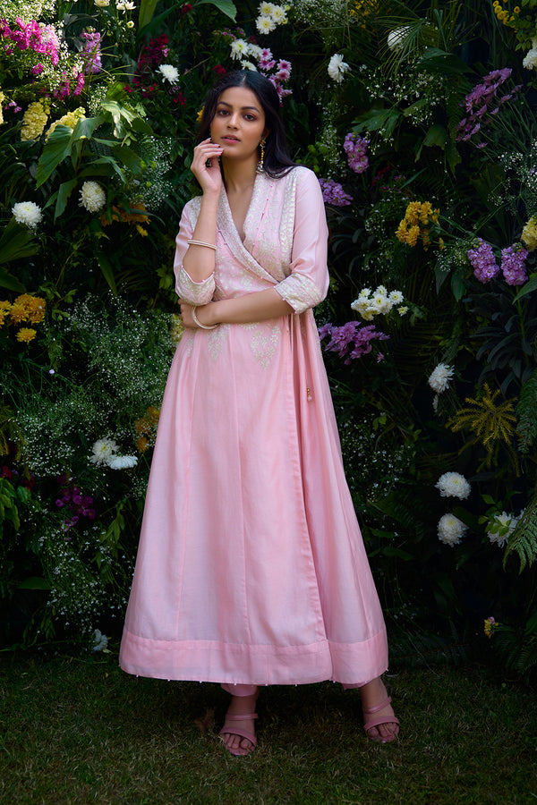 Powder Pink Angrakha Set.