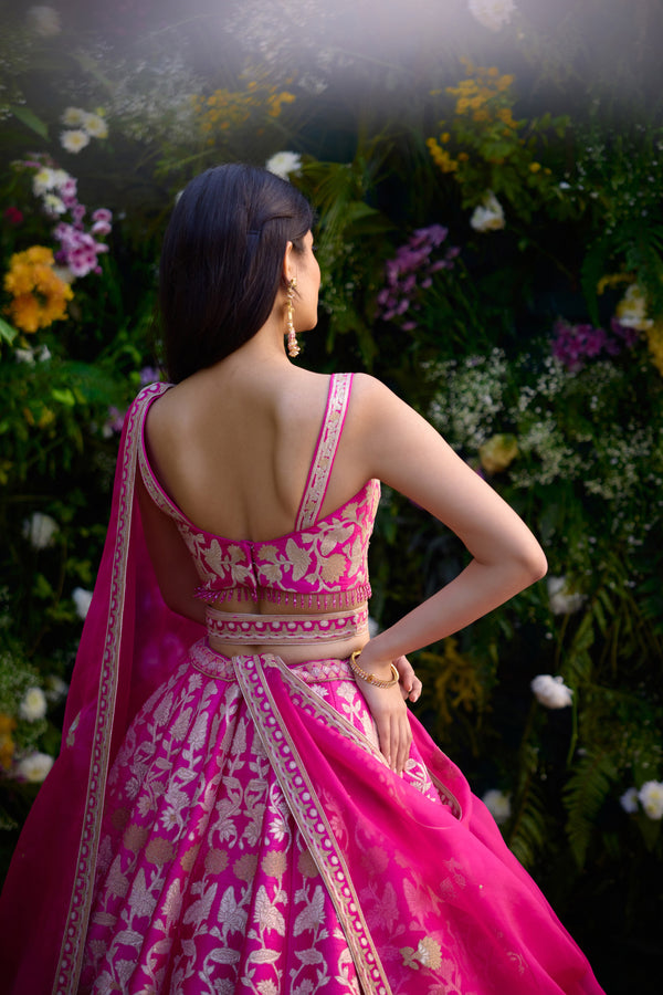 Fuchsia Pink Lehenga Set.