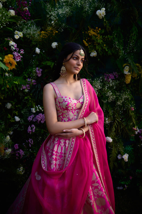 Fuchsia Pink Lehenga Set.