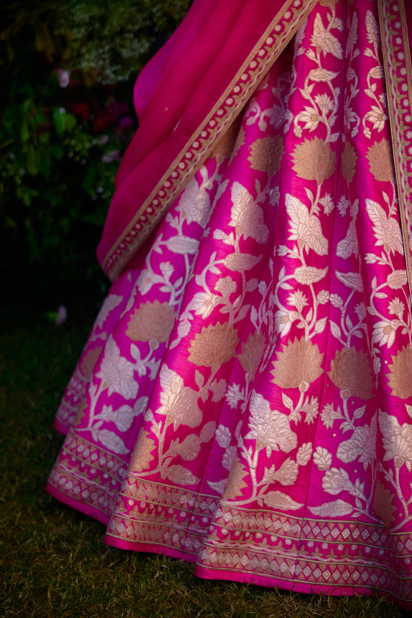 Fuchsia Pink Lehenga Set.