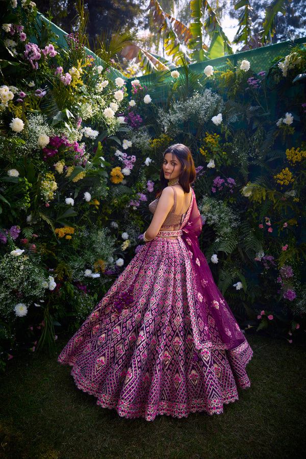 Raspberry Purple Lehenga Set.