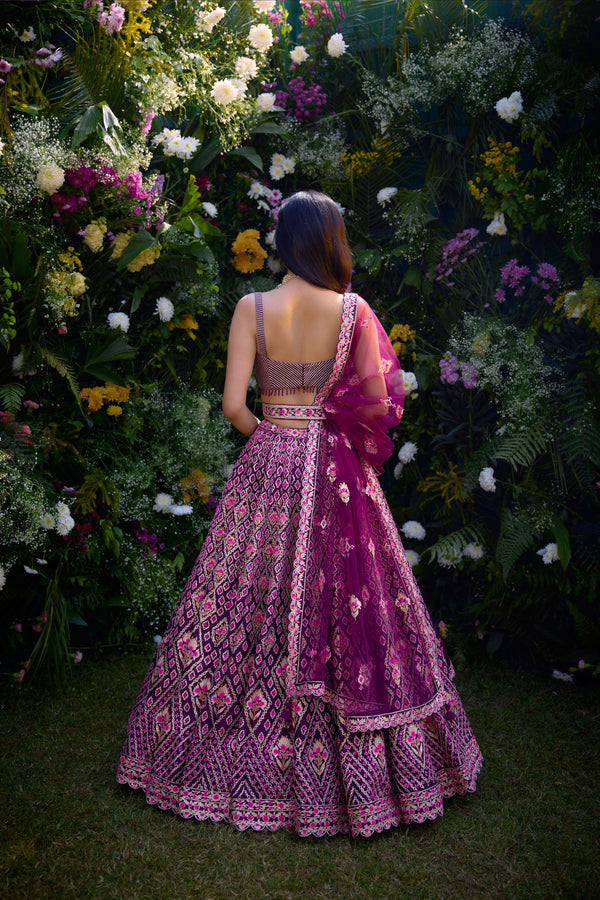 Raspberry Purple Lehenga Set.