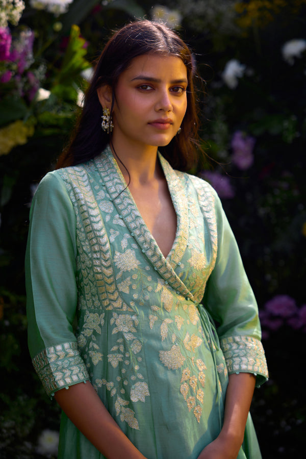 Bermuda Green Angrakha Set