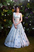 Illusion Blue Lehenga Set