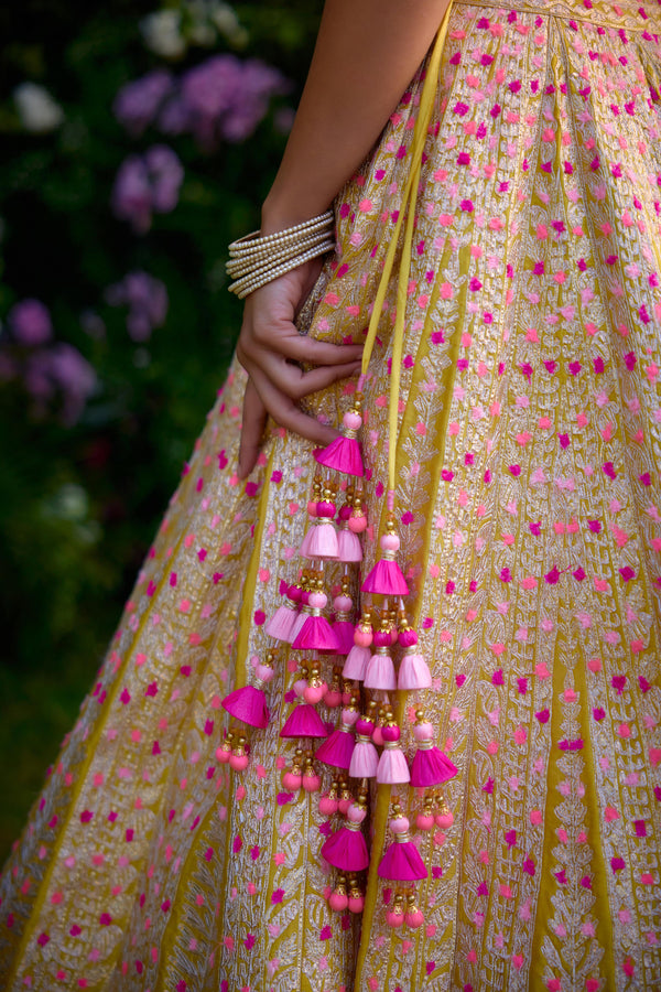 Spectra Yellow Lehenga Set.