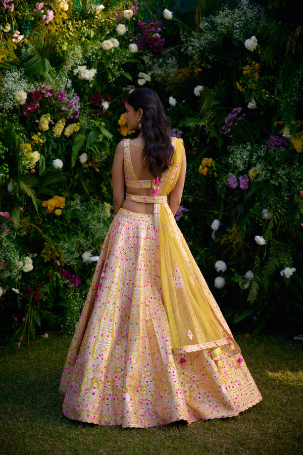 Spectra Yellow Lehenga Set.