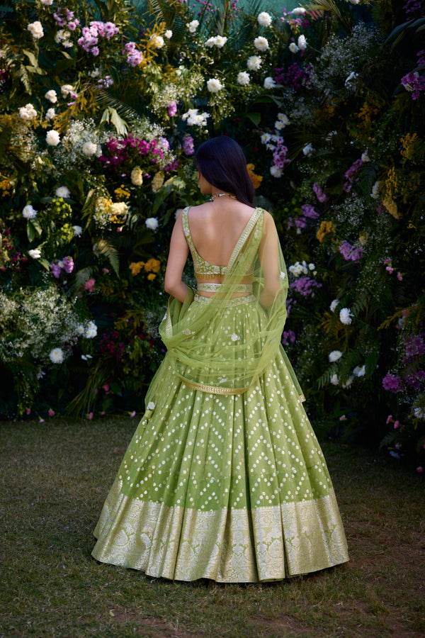 Irish Green Lehenga Set.