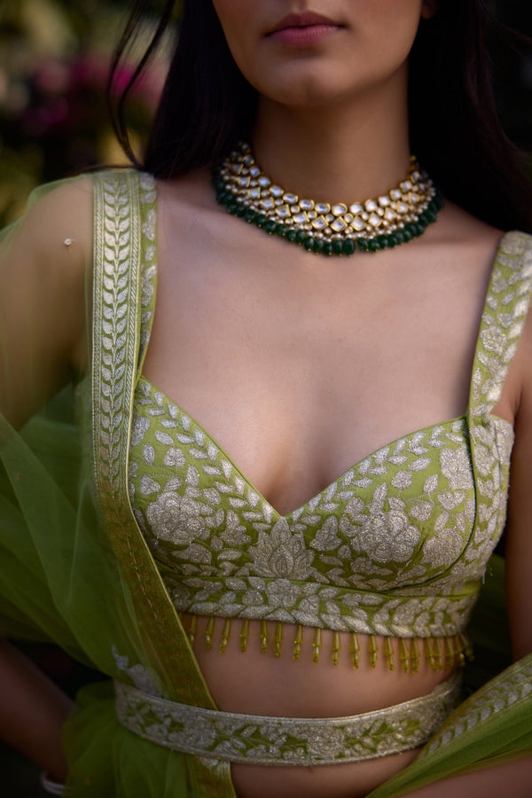 Irish Green Lehenga Set.