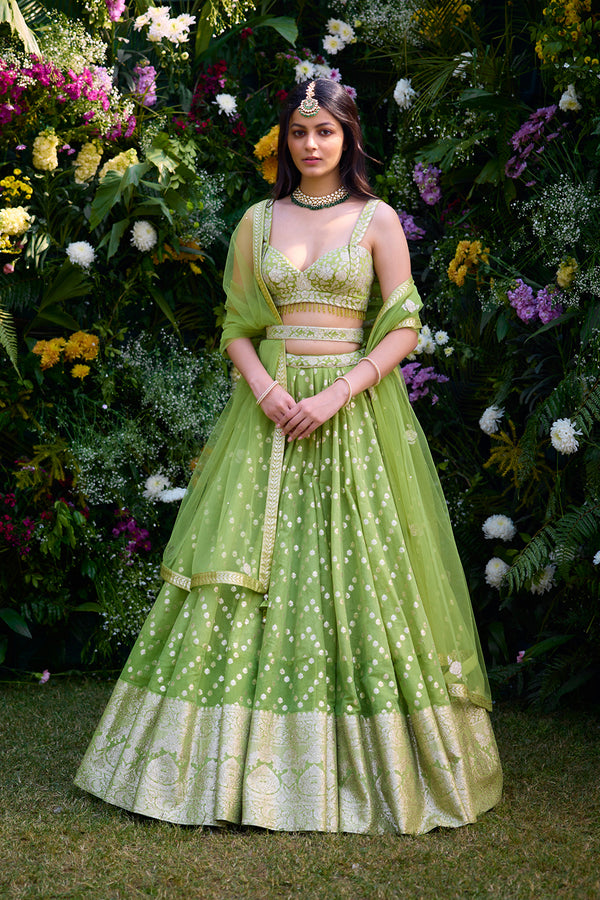 Irish Green Lehenga Set.