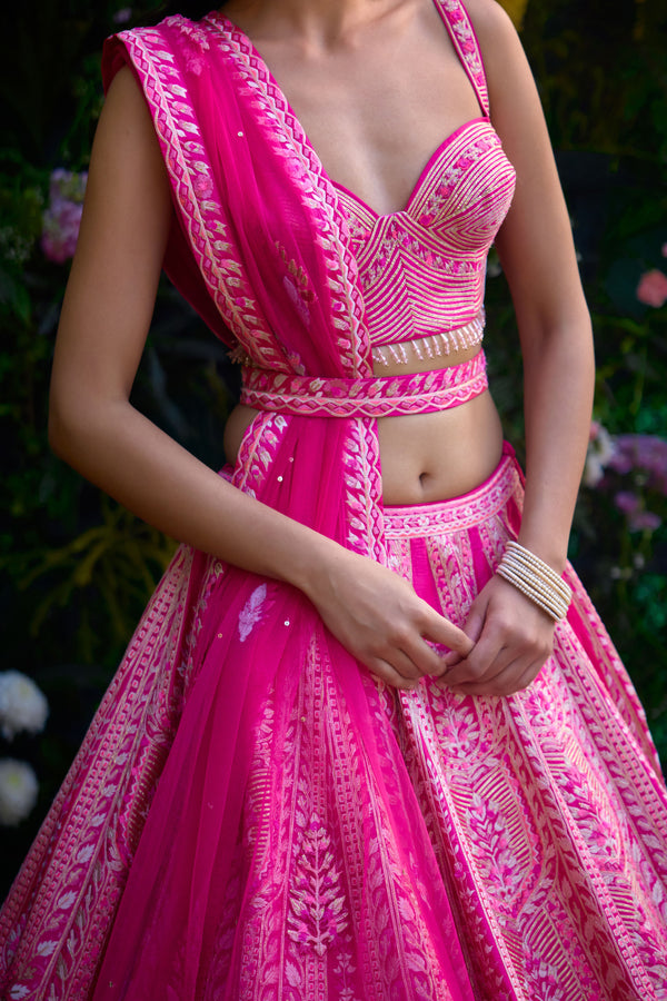 Fuchsia Pink Lehenga Set.