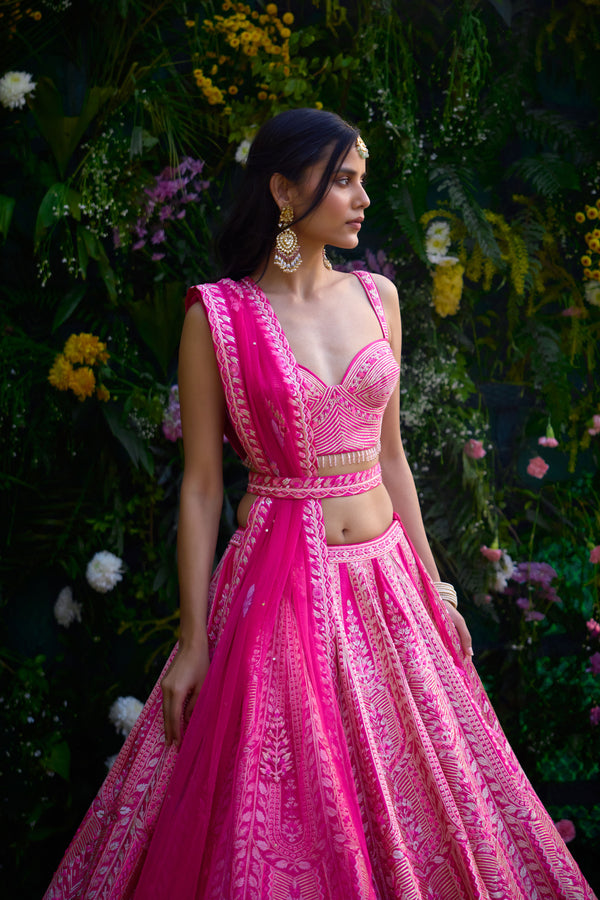 Fuchsia Pink Lehenga Set.