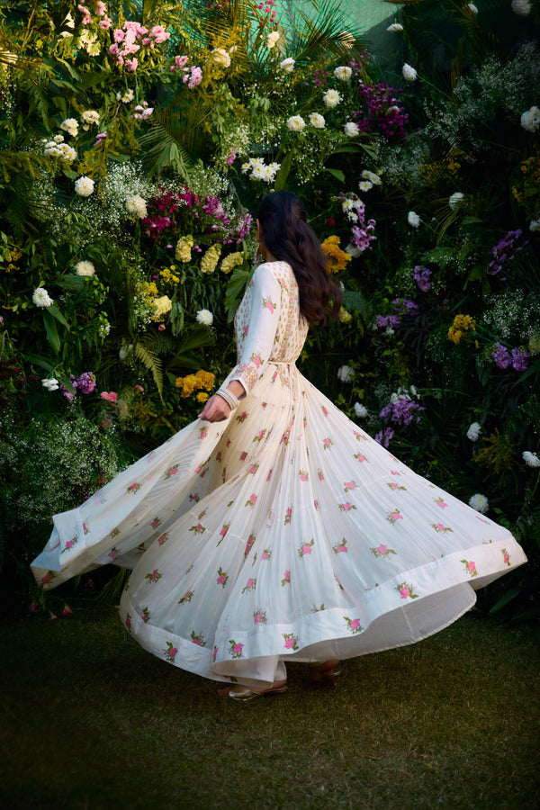 Ivory Anarkali Set