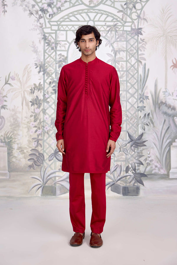 Maroon Kurta Set.
