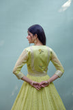 Canary Yellow Angrakha Skirt Set.