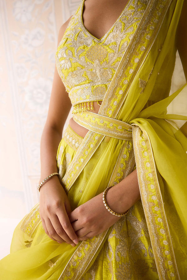 Spring Green Lehenga Set.