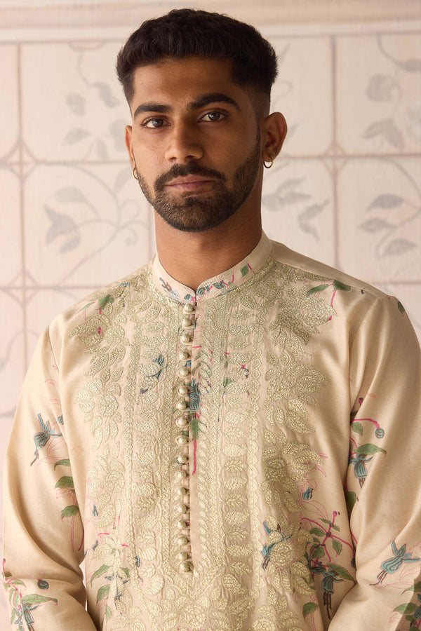 Sand Shell Neutral Kurta Set.