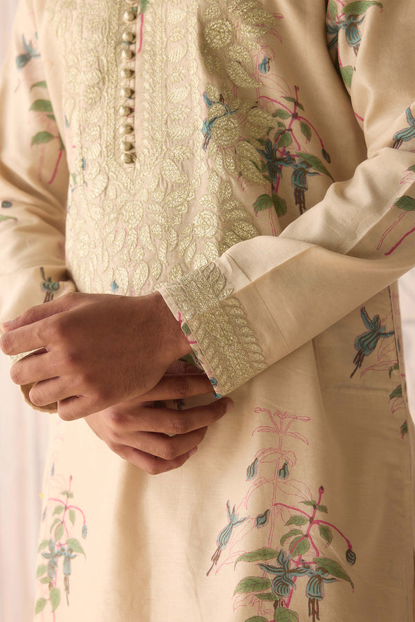 Sand Shell Neutral Kurta Set.