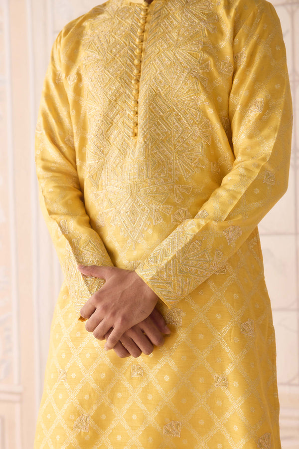 Maize Yellow Kurta Set.