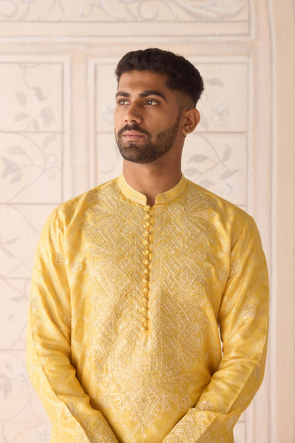 Maize Yellow Kurta Set.