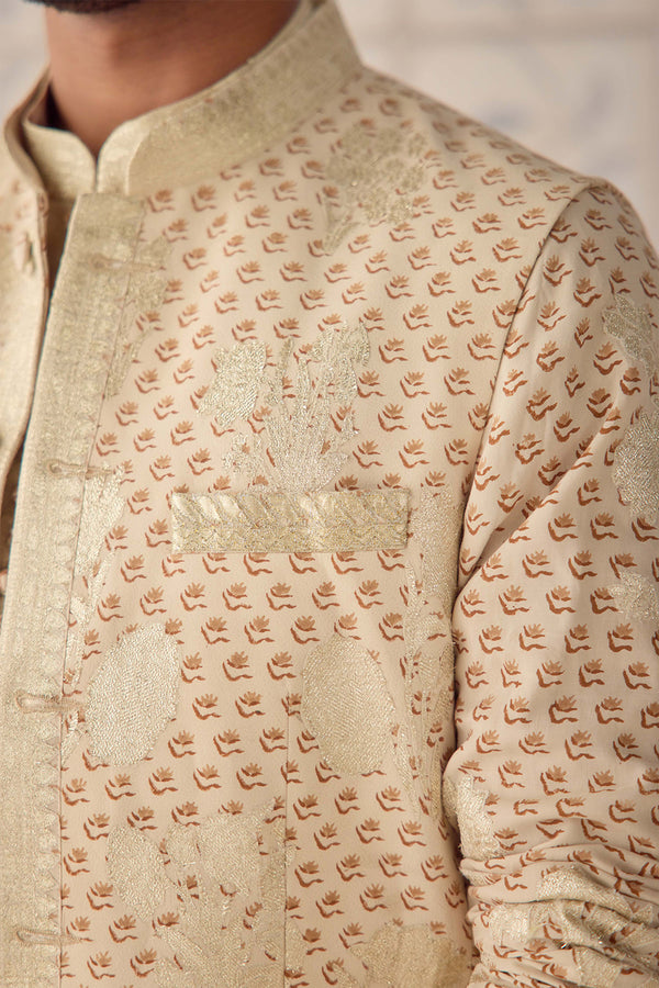 Antique White Kurta & Waistcoat