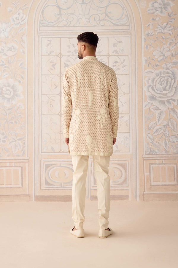 Antique White Kurta & Waistcoat