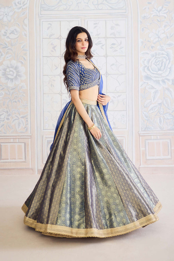 Midnight Blue Lehenga Set.