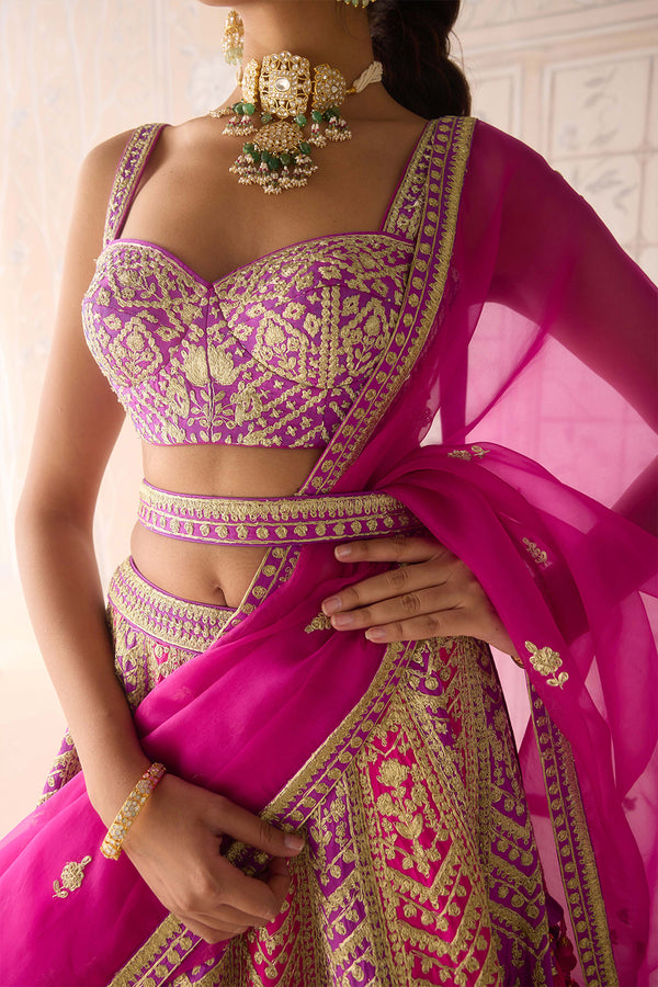 Purple Pink Lehenga Set.