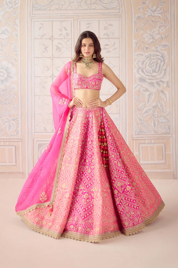 Coral Pink Lehenga Set.