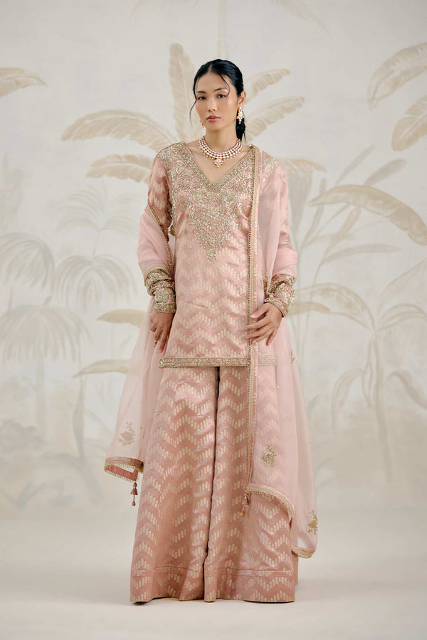 Old Rose Pink Sharara Set.