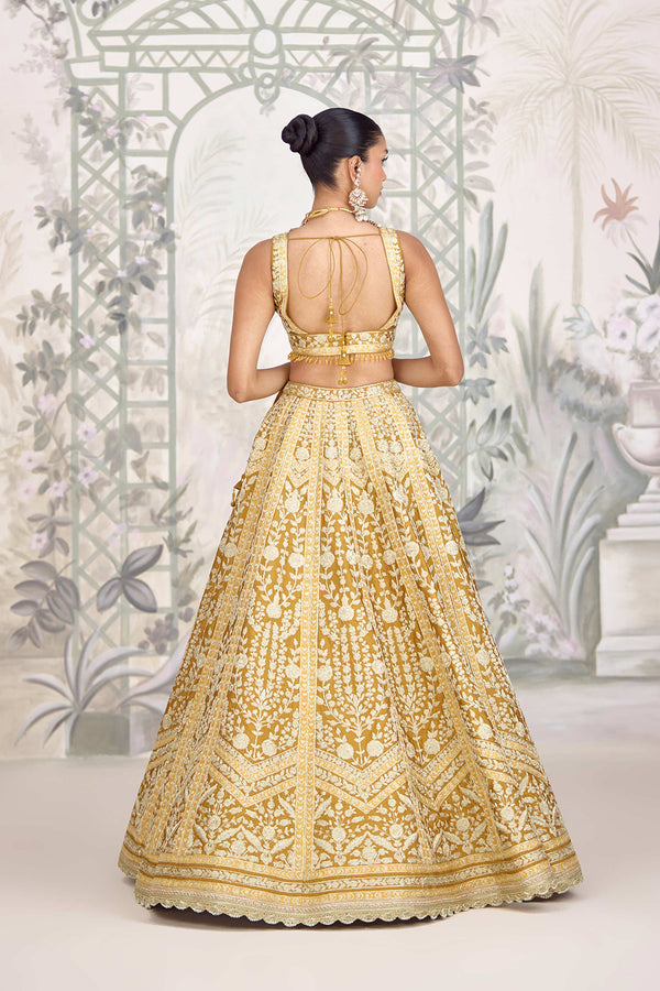 Yellow Mustard Lehenga Set.