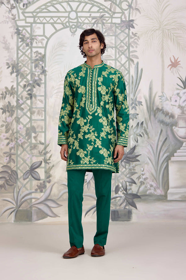 Forest Green Kurta Set.