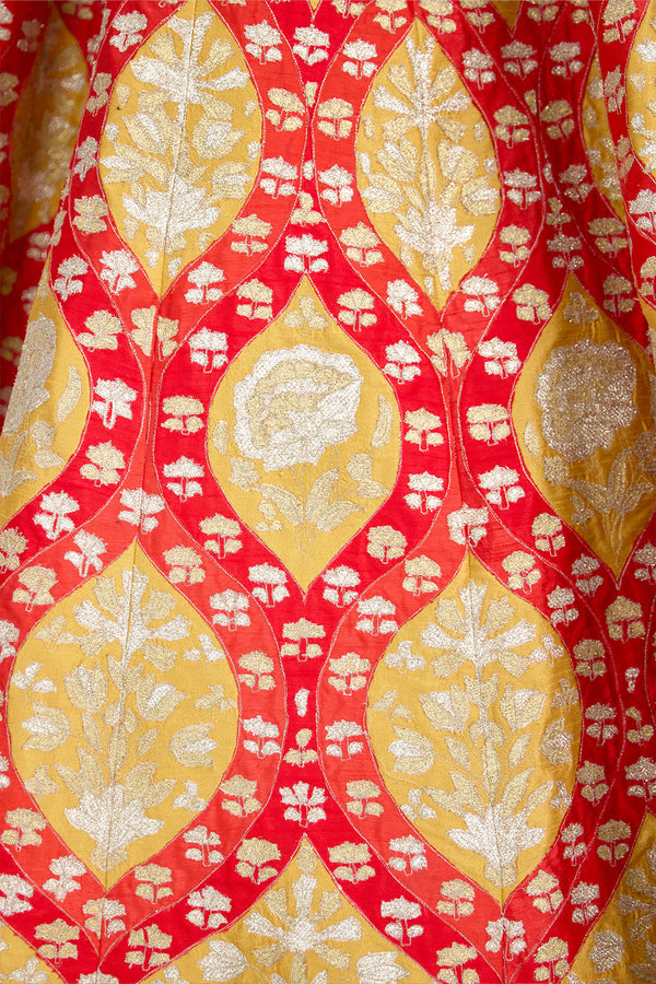 Red Orange Lehenga Set