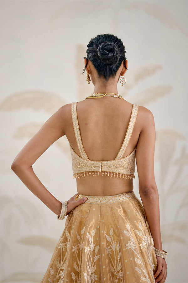 Gold Lehenga Set.