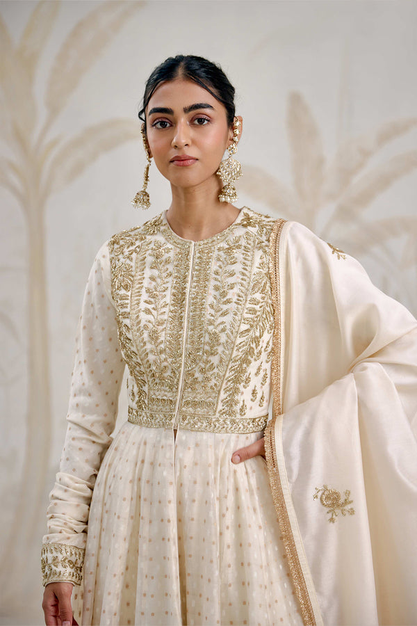 Ivory Anarkali Set.