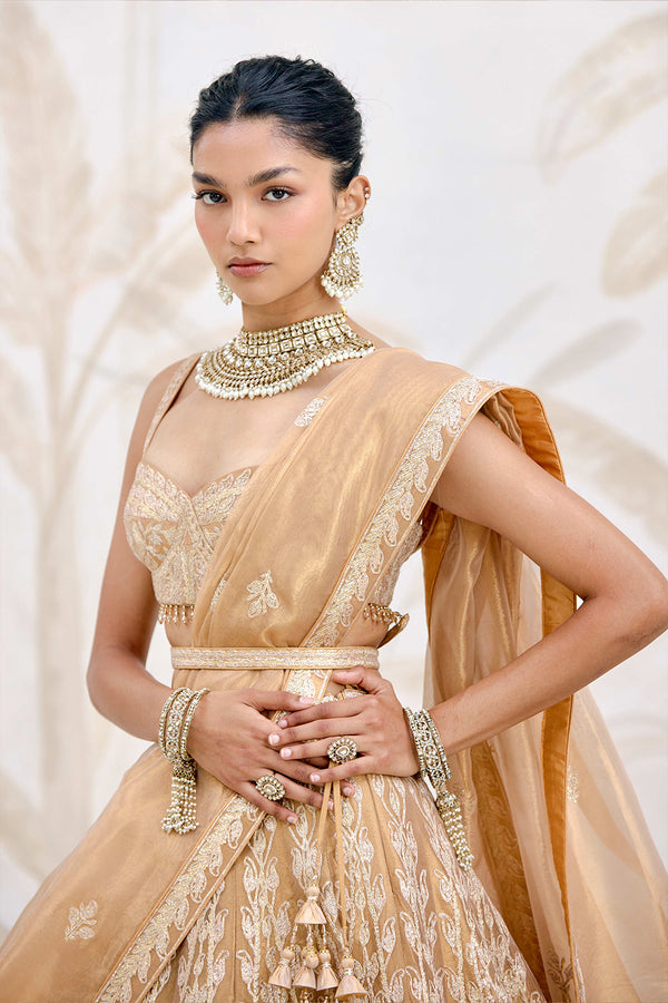 Gold Lehenga Set.