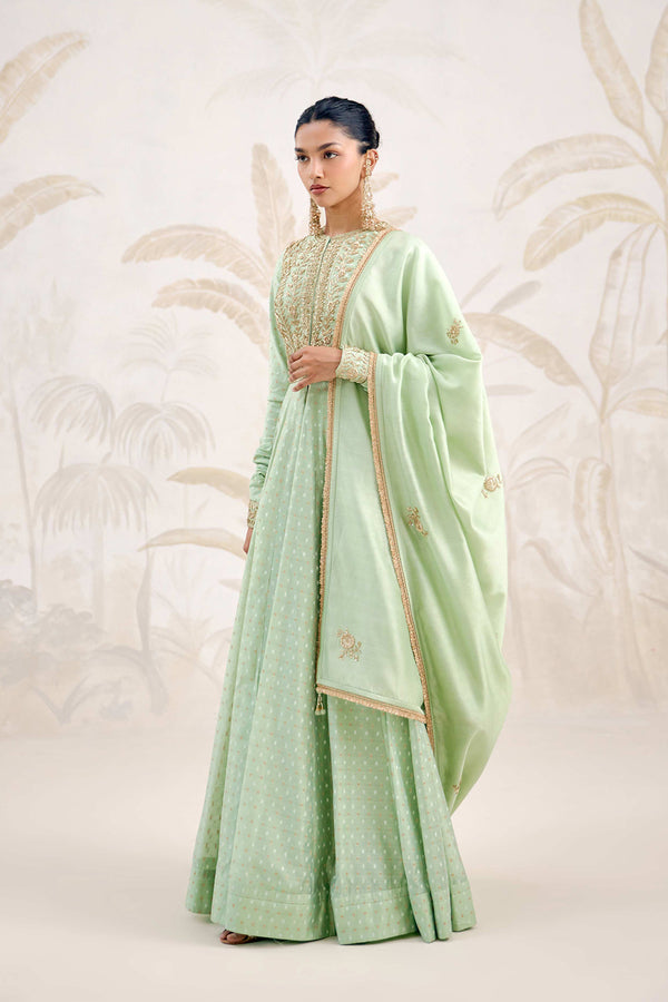 Sea Green Anarkali Set.