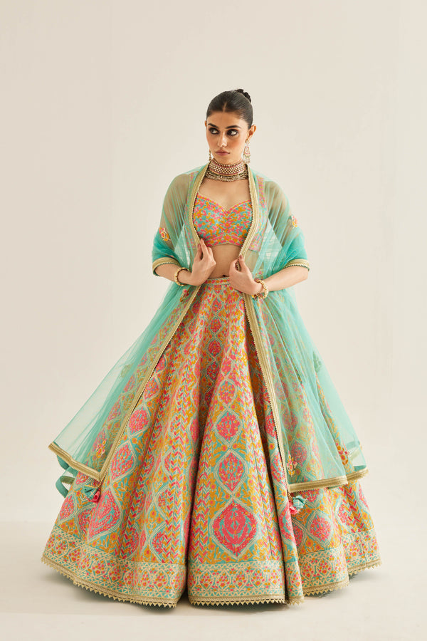 Capri Blue Lehenga Set.