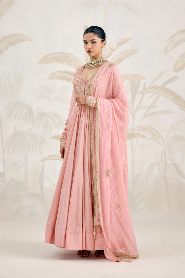 Old Rose Pink Anarkali Set.