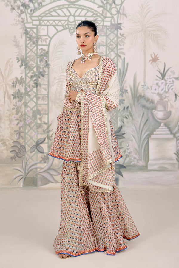 Birch White Sharara Set.