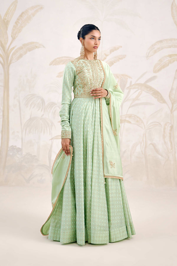 Sea Green Anarkali Set.