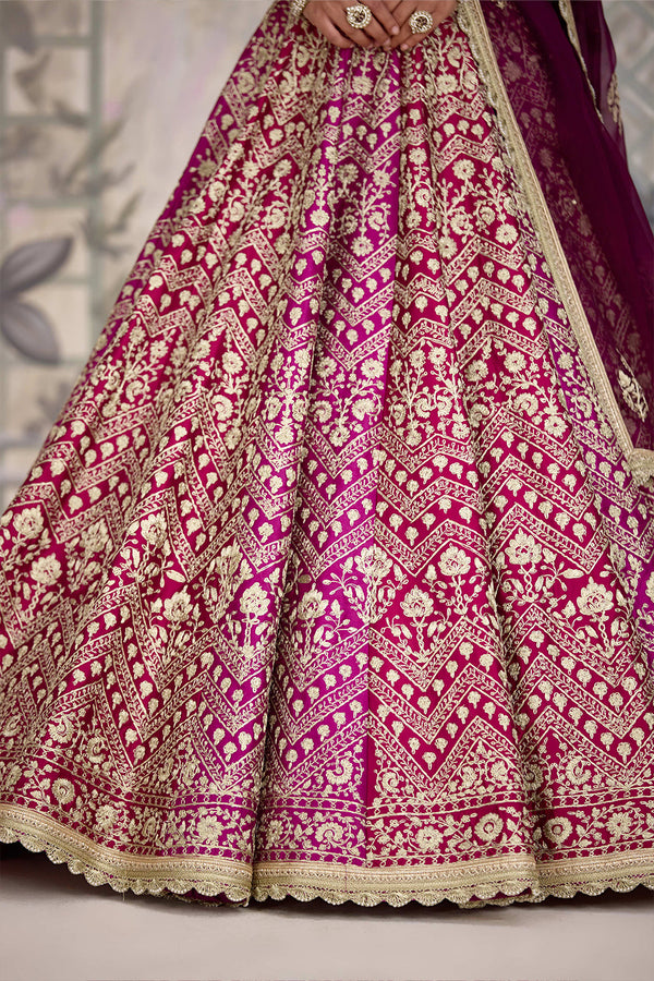 Wine Maroon Lehenga Set.